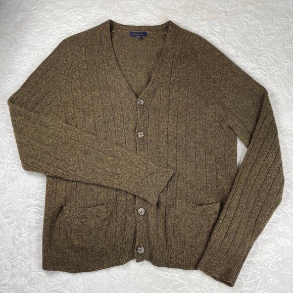 🔥Club Room 100% Wool Green Shaggy Mens Sweater Kurt Cobain Grunge Grandpa L - Picture 1 of 14